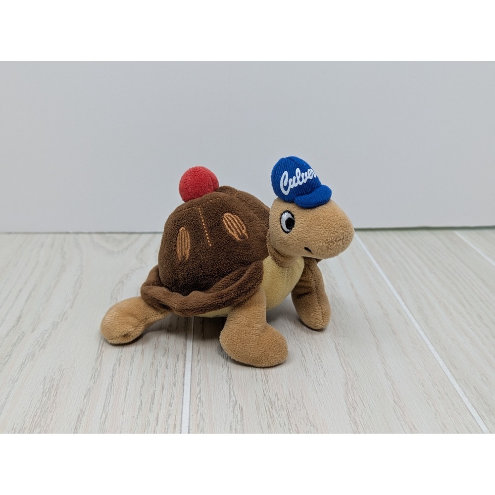 Culvers Sundae Turtle Plush Brown Tan Blue Hat Cherry Stuffed Animal Promo